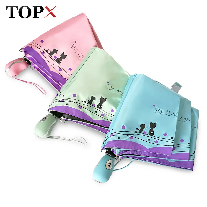

Ultralight Sun Umbrella Rain Women Flowers and Cat Umbrella Women Windproof Automatic Folding Lady Business Men Umbrella parasol