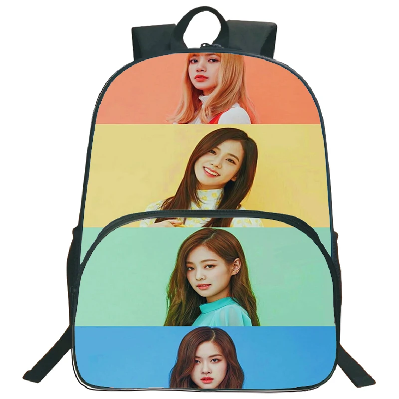 Горячая Распродажа, черно-розовые сумки Lisa, Jisoo подростковый рюкзак, Дженни, разноцветный узор, рюкзак, розовый, для детей, мальчиков, девочек, школьный рюкзак, Mochilas - Цвет: 11