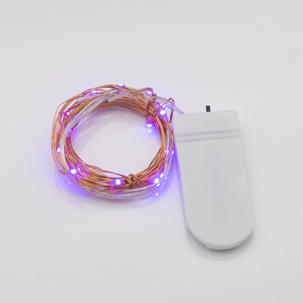 GFlai 120pcs/pack 2M 20 Led Purple Color Micro LED String Lights