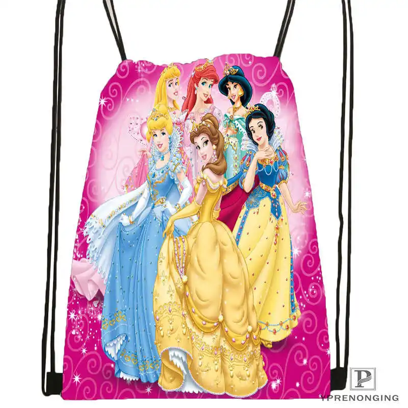 Drawstring Backpack CustomSnow White Seven Dwarfs#1 походная сумка на шнурке милый рюкзак для детей(черная спинка) 31x40 см#180531-02-34 - Цвет: Drawstring Backpack