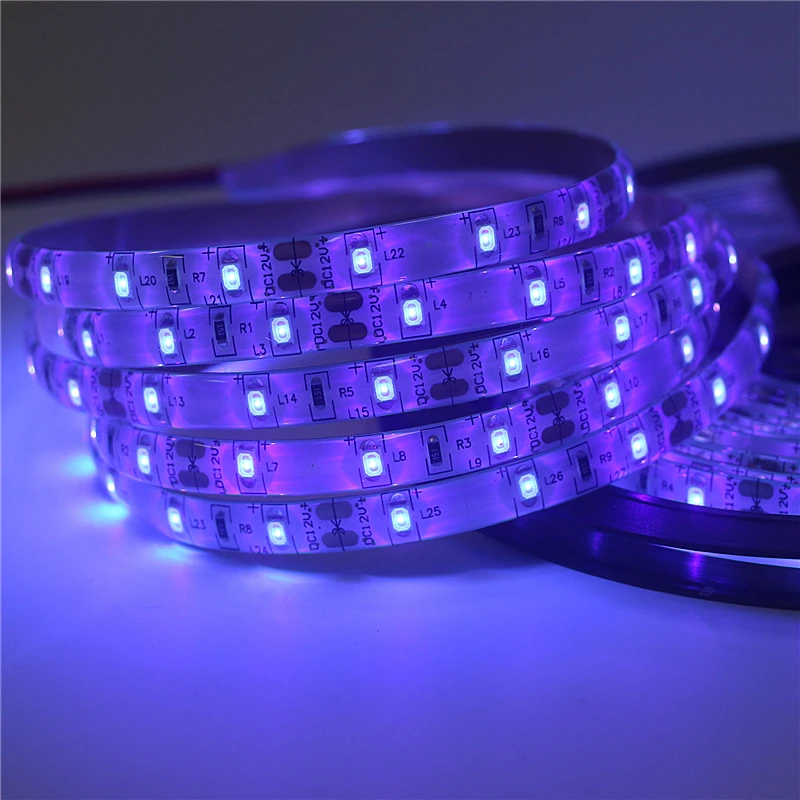 50 см 500 УФ светодиодная лента 2835 SMD ультрафиолетовая 395 405nm 60led/m Диодная гибкая