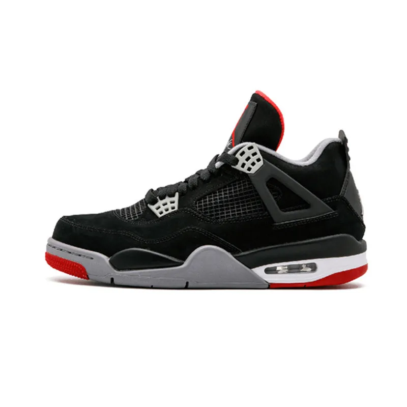 

New Arrival JORDAN Retro 4 IV Men's Jordan Basketball Shoes Bred Green Oreo Joint Thunder Sports Outdoor Sports Shoes 40-47