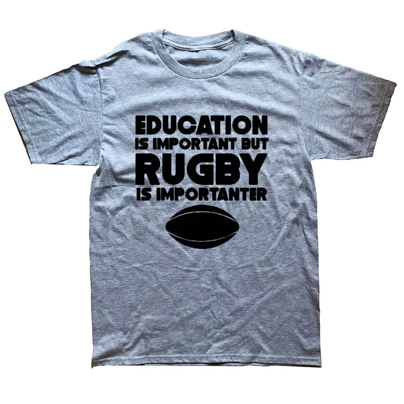 التعليم المهم ولكن Rugbying هو Importanter T قميص هدية رجل طباعة تي شيرت القطن قصير الأكمام س الرقبة المحملة التعليم المهم ولكن Rugbying هو Importanter T قميص هدية رجل طباعة تي شيرت القطن قصير الأكمام س الرقبة المحملة