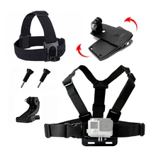 Chest Belt Head Belt 360 Clamp mount For Gopro Hero 5 Action Camera Accessories Set For Go pro Style Helmet Harness Sj4000