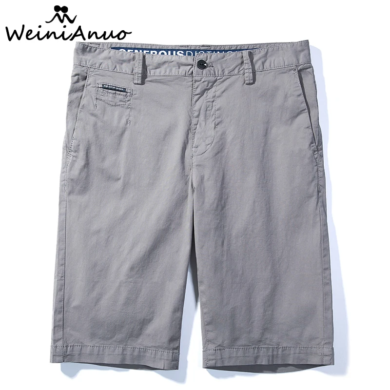 WEINIANUO Summer Fashion Cotton Shorts Men Straight Fit Top Quality ...