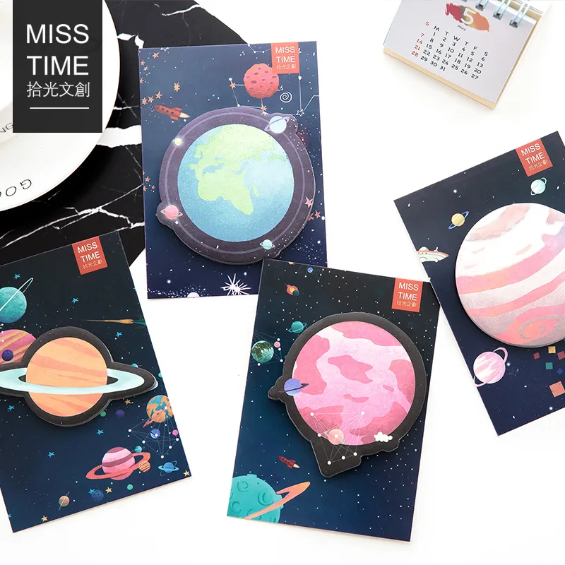 

Novelty Creative Universe Saturn Earth Cute Planner Sticker Sticky Note Office Accessories Memo Pad Stationery School Supplies