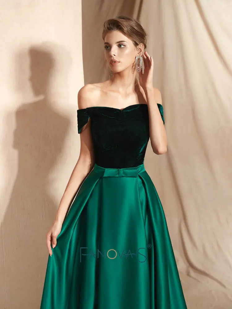 Green Velvet Evening Dresses Long Vestidos De Fiesta De Noche Evening Dress Arabic Special Occasion Dresses Party Gowns