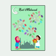 1 комплект г. Новогодняя мусульманская EID фестиваль украшения сувенир EID Mubarak гость книга для EID вечерние украшения HK152