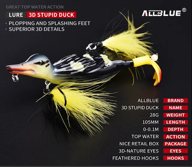 Propeller Flipper Duck Fishing Lure 9cm/11g Duckling Soft Bait Thunder Frog  Top Water Bass Rubber Lure Silicone Duckling Bait - Fishing Lures -  AliExpress