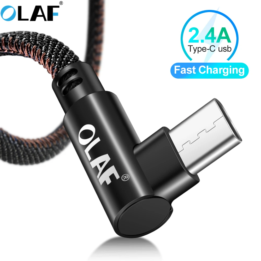 

Olaf 1M 2M Type C Cable 90 Degree USB Type C Fast Charging USB-C Cable For Samsung Huawei Xiaomi Mobile Phone USB Charger Cord