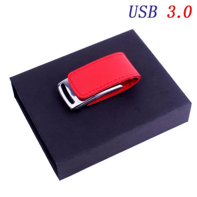 JASTER USB 3,0 Модный креативный 4-цветный кожаный USB+ коробка реальная емкость 4 ГБ 8 ГБ 16 ГБ 32 ГБ 64 ГБ USB флеш-накопитель - Цвет: Red USB BOX