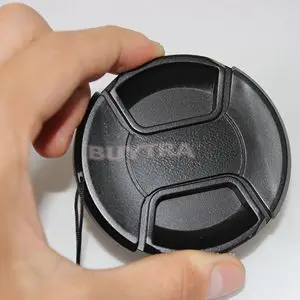 

Black 67mm Lens Cap Center Pinch Snap-on Front Lens Cover Holer for Canon Nikon Sony Lens with Anti-lose Cord