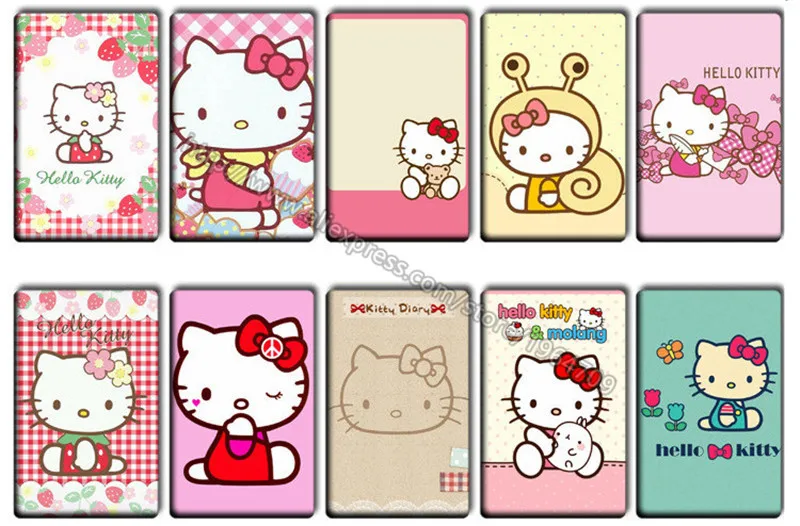 20 шт./Партия Прекрасный Hello Kitty Игрушечные лошадки Наклейки плакат сувенир аниме KT Cat карты Стикеры DIY украшения автобус ID мультфильм Sticke подарки