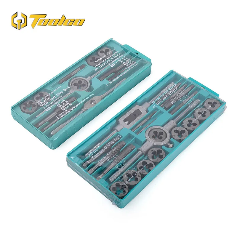 

Toolgo 20pcs Alloy Steel Tap Dies Set 1/16''--1/2'' NC Screw Thread Plugs Drill Bits Metalworking Hand Screw Taps Hand Tools