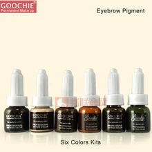 Перманентный макияж чернила пигмент татуировки чернила для постоянный макияж с микроволокном красота шесть цветов постоянный макияж чернила наборы