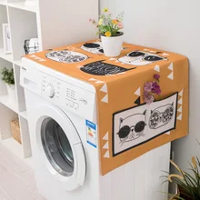 Скандинавский хлопок и лен чехол для стиральной машины Печать Толстая мультяшная ткань пылезащитный чехол
