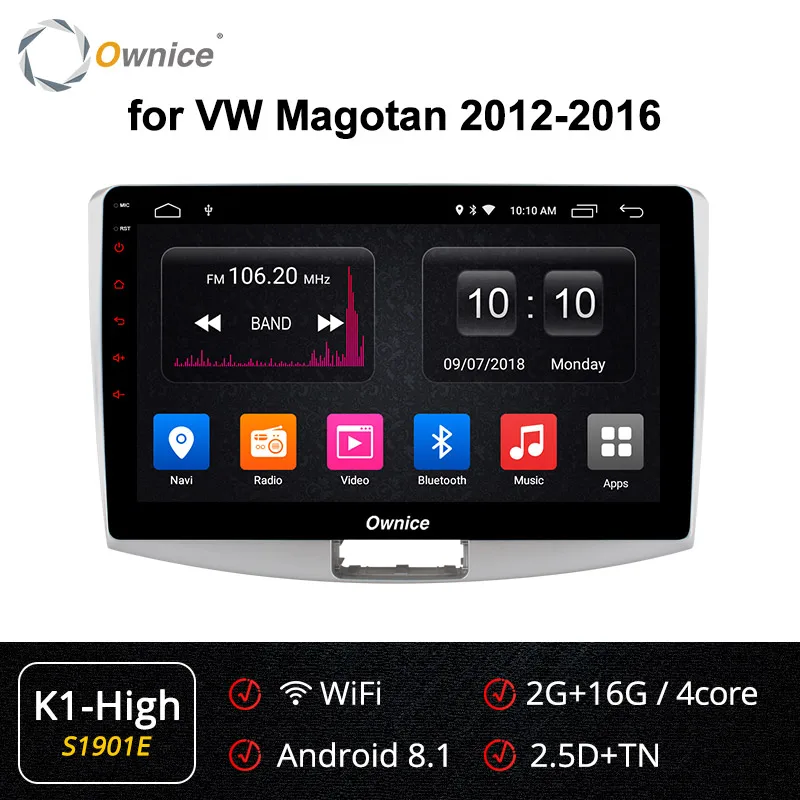 Ownice 8 ядерный Android 9,0 автомобильный Радио плеер gps k3 k5 k6 для Volkswagen CC Magotan Passat b7 2012 2013 DSP SPDIF - Цвет: S1901 K1-High