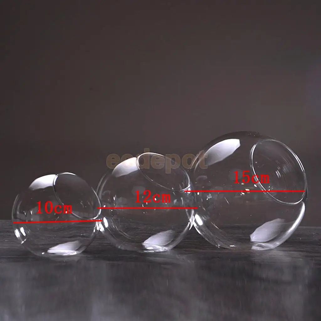 

CLEAR GLASS VASE Fishbowl Planter Terrarium Container Hydroponic Decor 10/12/15 cm Dia