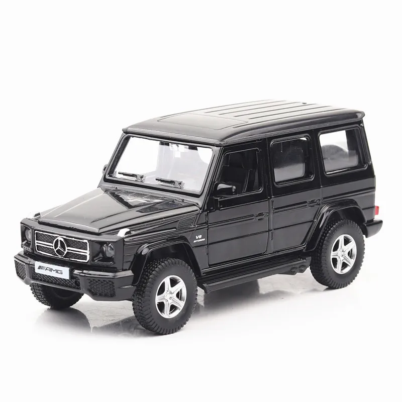 1:36 модель игрушечной машины Benz g63 сплав модель автомобиля игрушка звук и свет дверь моделирование обратно к модели автомобиля украшение для выпечки подарок - Цвет: Black (No Box)