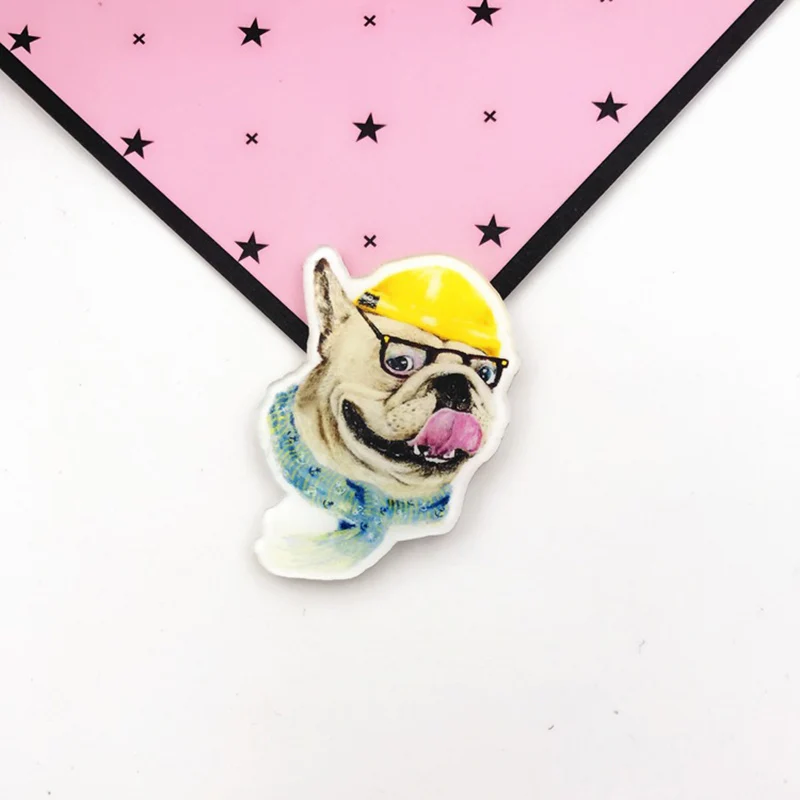 Brooch High Quality Cartoon 1PC Acrylic Badges Animals For Backpacks Harajuku Cute Dog Pins For Clothes Hot Sale Kawaii Cat - Окраска металла: 8