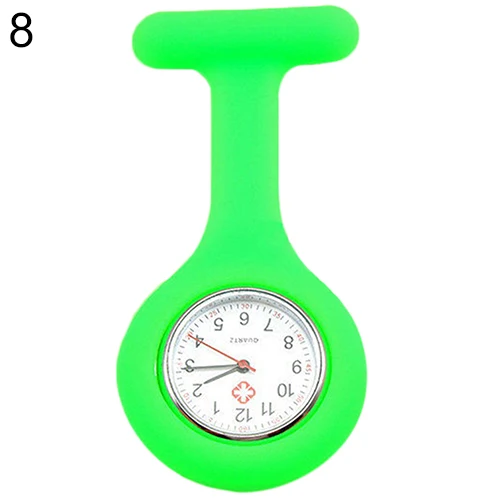 Мода г. милый доктор Доктор спецодежда медицинская портативный силиконовые часы Медсестры Брошь Fob карман Туника кварцевые часы дропшиппинг - Цвет: green