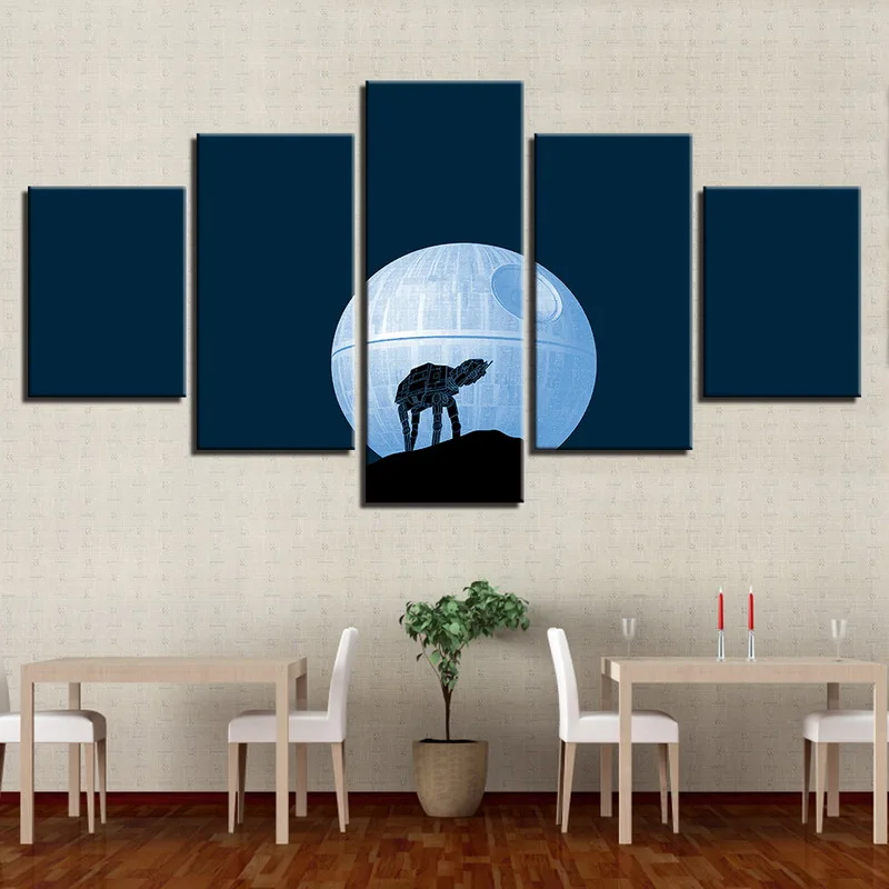 5 Panels Original Oil Ink Canvas Movie Poster On Canvas Wall Art