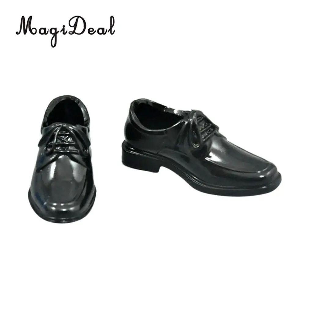 1Pair Black 1/6 Lace Up High Top Dress Shoes for 12 Inch Male Action Figure Body Dolls Daily Wear Acc 5cm