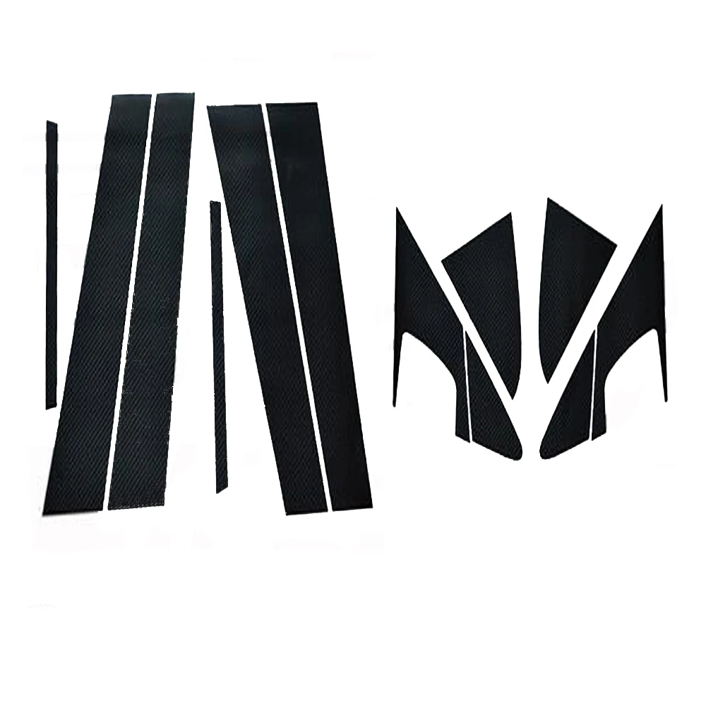 Car Exterior Accessories Carbon Fiber Decorative Window Center Pillar Sticker For Chevrolet Cruze 2009 To 2016 12PCS per set 2