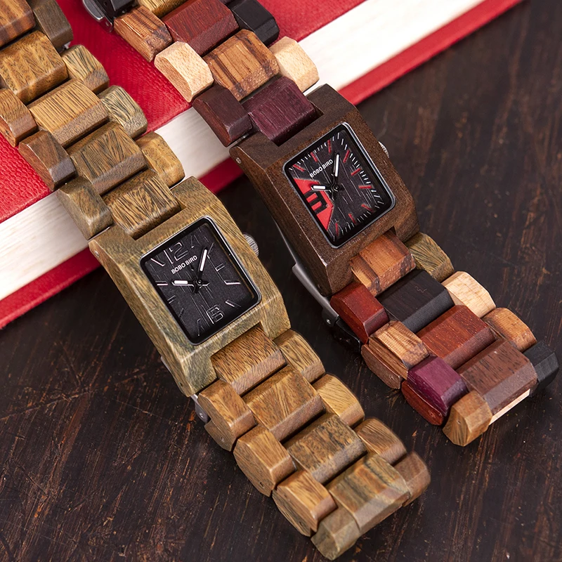 25mm BOBO BIRD Small Women Watches Wooden Quartz Watch Timepieces Best Girlfriend Gifts Relogio Feminino in wood Box W-S02