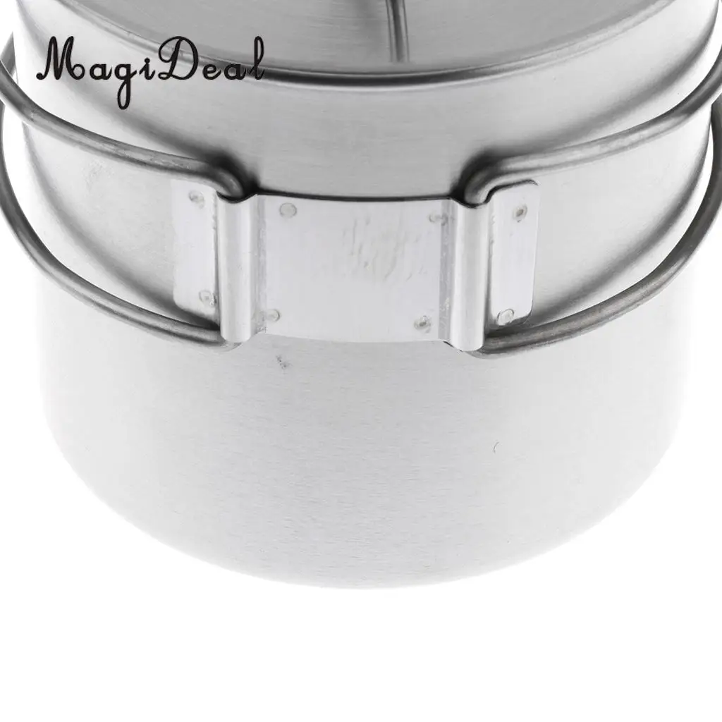 MagiDeal 500ml Outdoor Camping Cup Pot Bowl Backpacking Travel Cup Stainless Steel Camping Bowl for Picnic BBQ Accessories