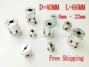 

Free shipping 2Pcs/lot Aluminium Plum Flexible Shaft Coupling D40 L66 14X14mm Motor Connector Flexible Coupler 8mm To 22mm