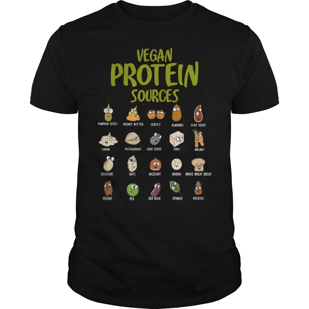 

Men Short sleeve tshirt Vegan Protein sources cool Women t-shirt