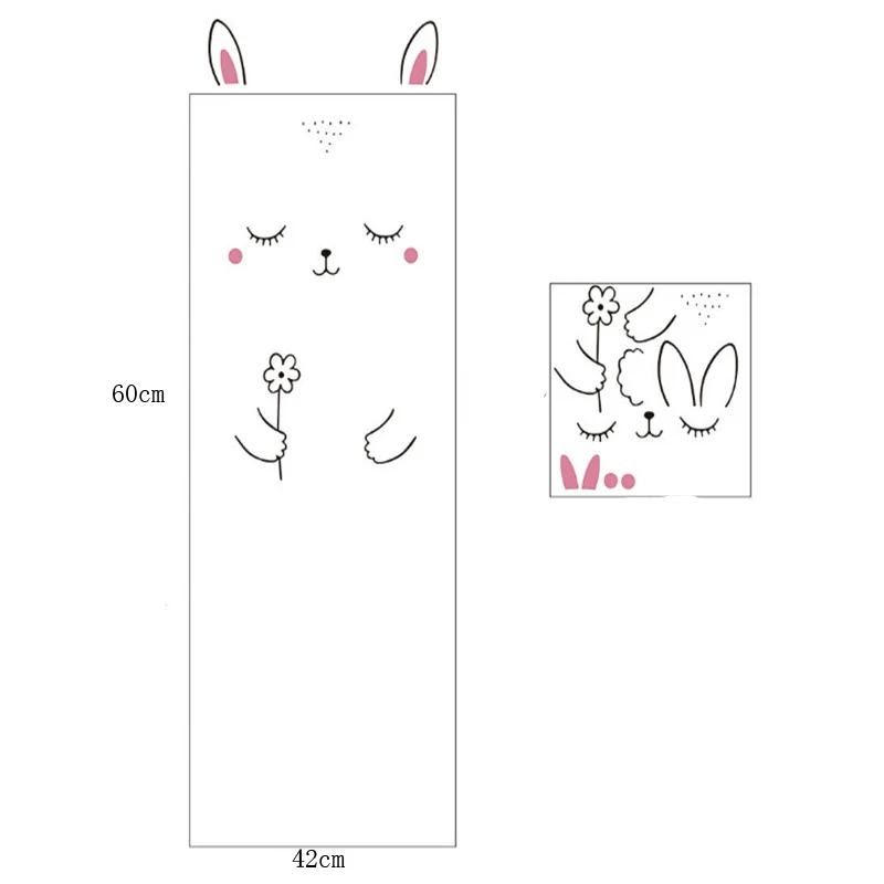 Sleepy Bunny Cat Wall Sticker For Baby Girl Bedroom Door Wardrobe Cute Decor-HO3