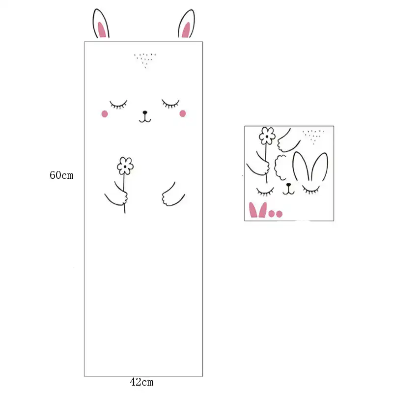 Sleepy Bunny Cat Wall Sticker For Baby Girl Bedroom Door Wardrobe Cute Decor-HO3