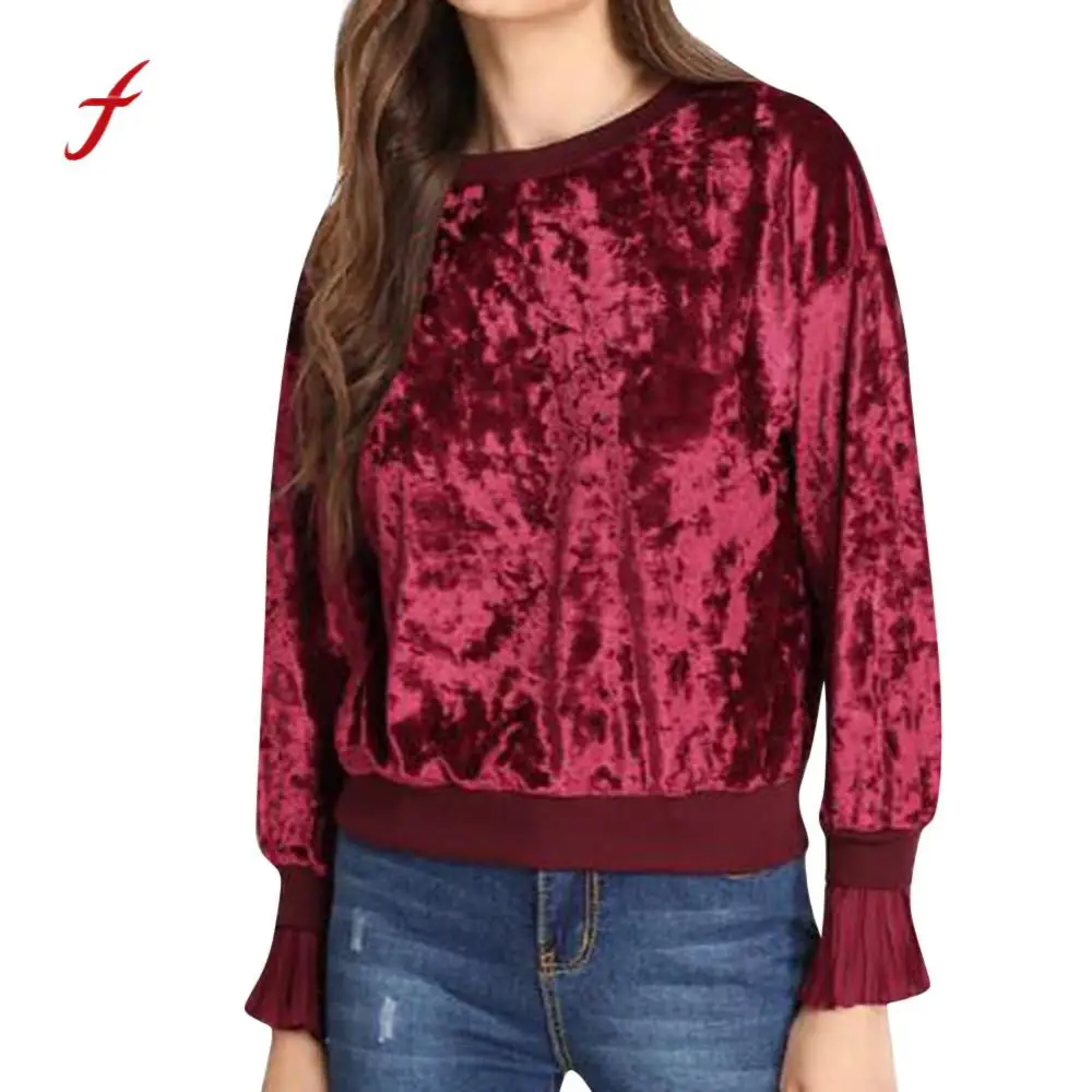 feitong High Quality T Shirt Women Casual Long Sleeve Loose T-Shirt Tops Women's Clothing T-shirts 2018 New Women Tshirt