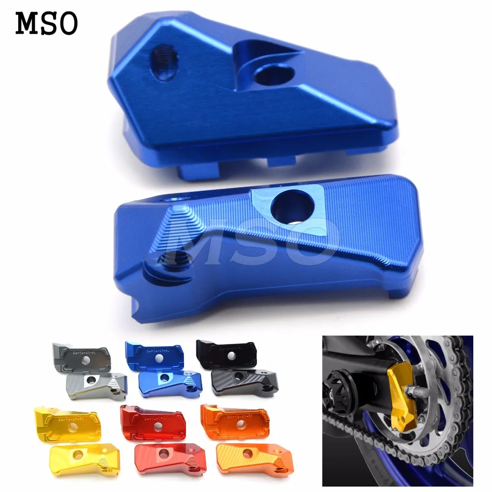 

Motorcycle accessories cnc rear axle spindle chain adjuster block and swingarm sliders for YAMAHA YZF-R3 YZFR3 YZF R3 2015 2016