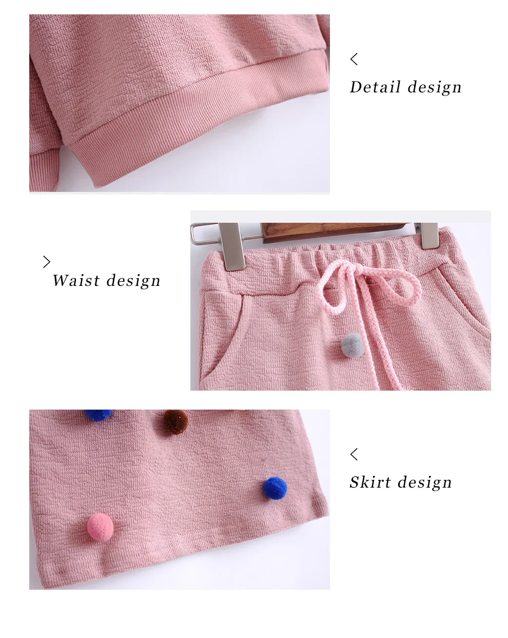 Комплект одежды для девочек, г. Весенний свитер с длинными рукавами+ юбка, костюм детская одежда Меховая одежда для девочек
