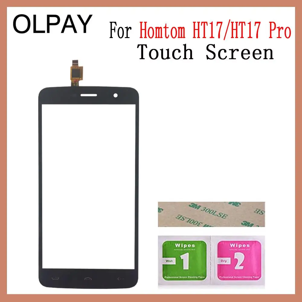 OLPAY 5,5 ''для HOMTOM HT17 HT17 Pro сенсорный экран стекло дигитайзер панель сенсорный экран Переднее стекло объектив сенсор Бесплатный клей+ салфетки