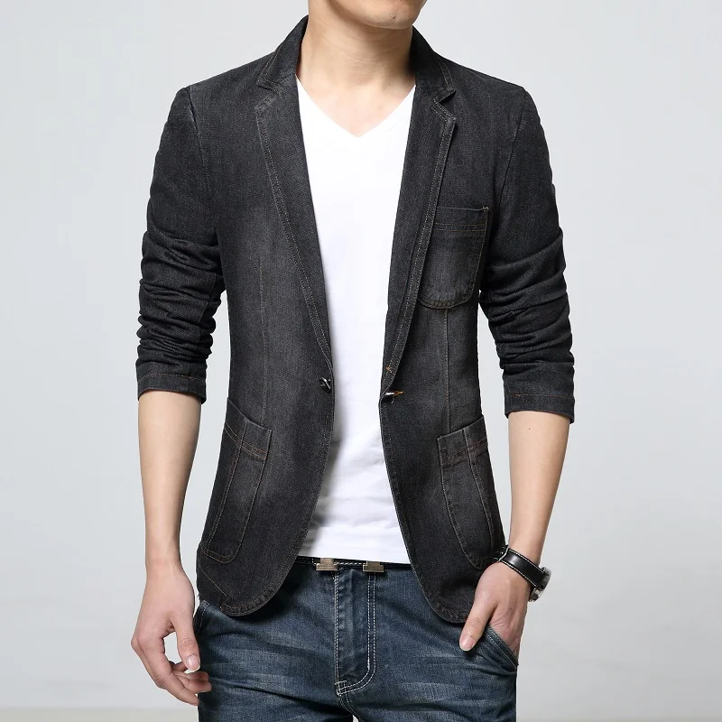 black denim suit men's