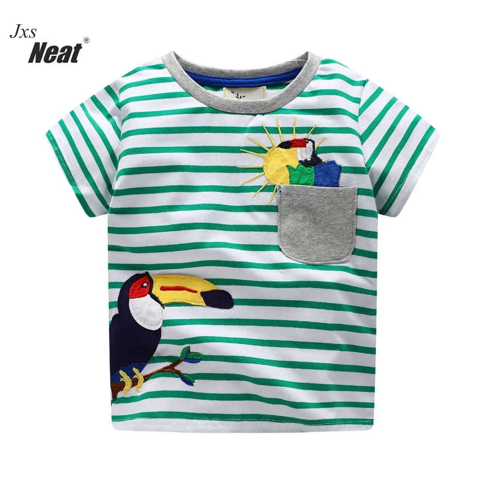 NEAT/Одежда для маленьких мальчиков, футболка с короткими рукавами из 100% хлопка для мальчиков, Повседневная футболка в полоску с принтом для