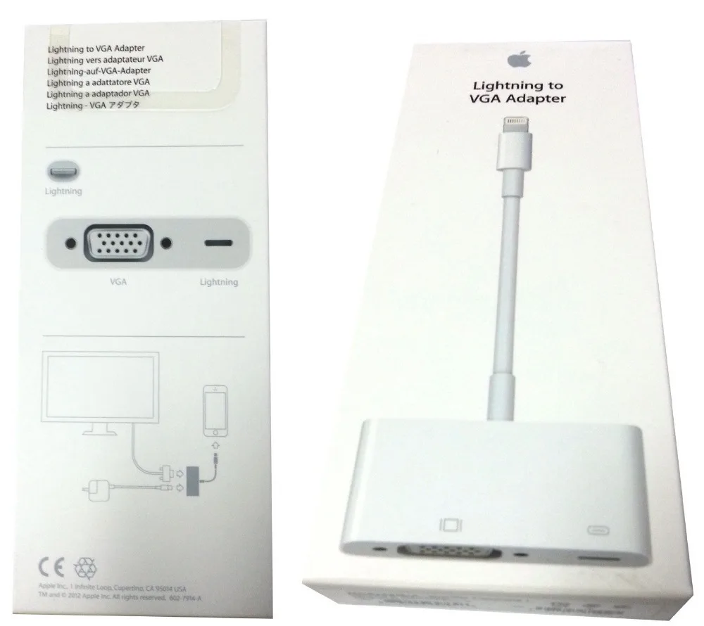 Original Genuine for apple Lightning to VGA AV Digital Adapter Cable
