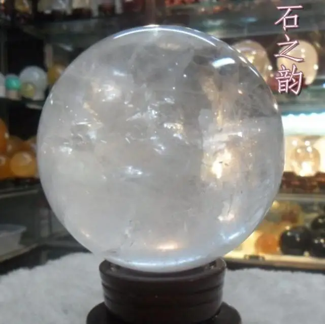 

1400g natural clear quartz crystal ball sphere +stand