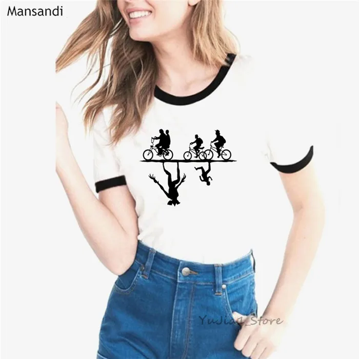 Summer stranger things 3 t shirt graphic tees women funny shirt femme Upside Down Eleven Tshirt summer top female t-shirt - Color: Y70208 B