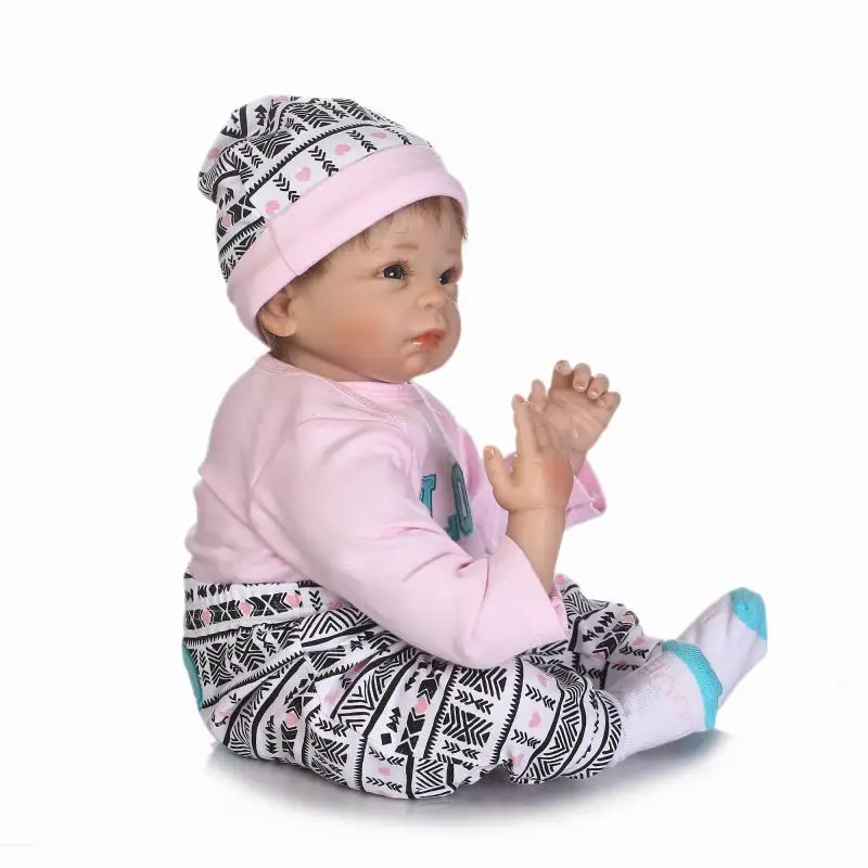 Bebe reborn 55 см Силиконовая Кукла игрушка для новорожденных девочек кукла принцессы