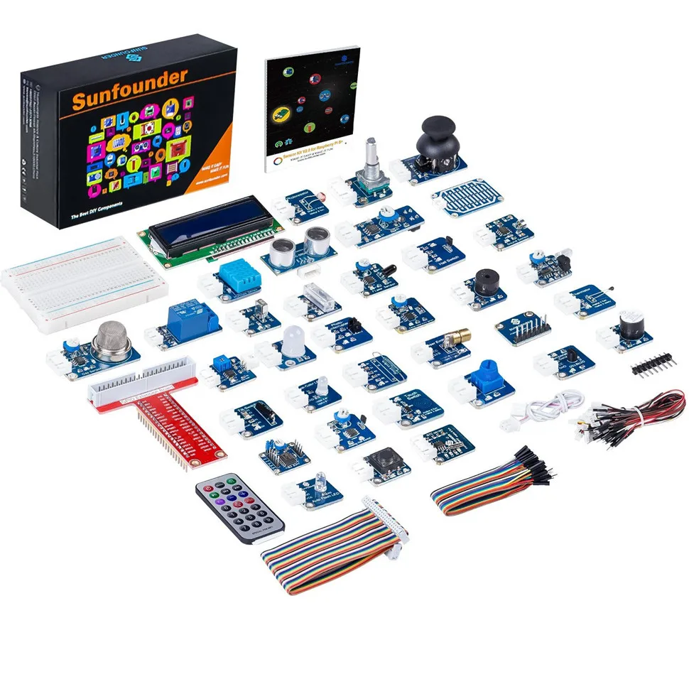 SunFounder 37 Modules in 1 BOX Sensor Kit V2.0 for Raspberry Pi 3 2 and RPi 1 Model B+ Raspberry Pi 3 Starter Kit SunFounder 37 Modules in 1 BOX Sensor Kit V2.0 for Raspberry Pi 3 2 and RPi 1 Model B+ Raspberry Pi 3 Starter Kit