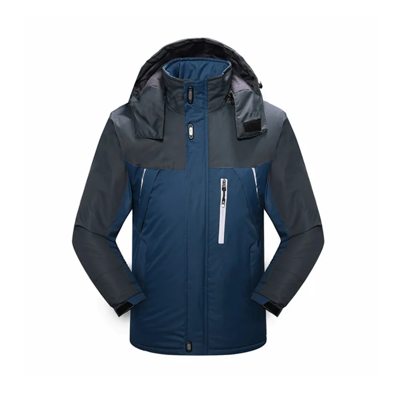 Classical Model Thick Warm Men Casual Jacket Hooded Windproof Waterproof Winter Men Jacket Size M-5XL - Цвет: navy