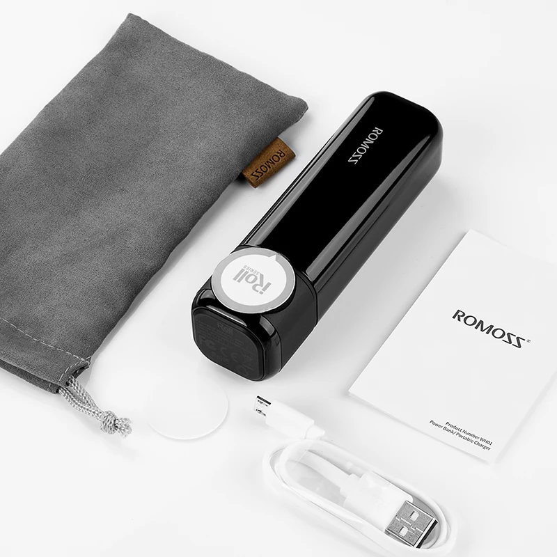 Romoss iRoll 3250mAh Wireless Charger For Apple Watch Dual Port 2A Output Portable Power Bank For iPhone X/8 Plus/8/7Plus/7/6 P