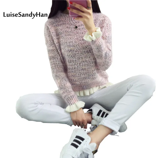 

Women Knitted Sweater 2019 New Fashion Long-Sleeve O-Neck Tops Bat Loose Casual Kintwear Blouse Ladies Pullovers Woman Sweaters