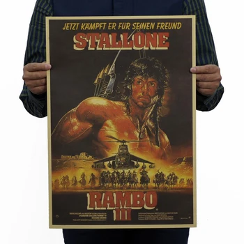 

Free shipping,first blood part 3/Rambo classic movie/kraft paper/bar poster/Retro Poster/decorative painting 51x35.5cm