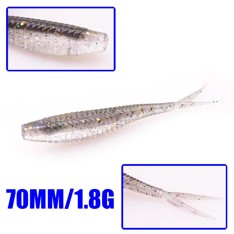 10 шт./лот Jig воблеры Мягкая приманка Shad Easy Shiner рыболовные приманки 70 мм 1,8 г искусственная Мягкая силиконовая приманка карп снасти для ловли окуня